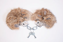 Load image into Gallery viewer, Rabbit Fur Locking Metal Handcuffs