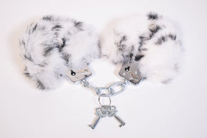 Rabbit Fur Locking Metal Handcuffs