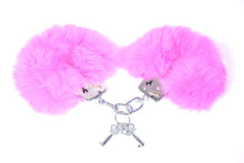 Load image into Gallery viewer, Rabbit Fur Locking Metal Handcuffs