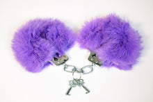 Load image into Gallery viewer, Rabbit Fur Locking Metal Handcuffs