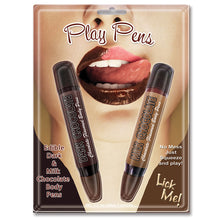 Load image into Gallery viewer, Play Pens Edible Dark &amp; Milk Chocolate Body Pens (2 Pack)