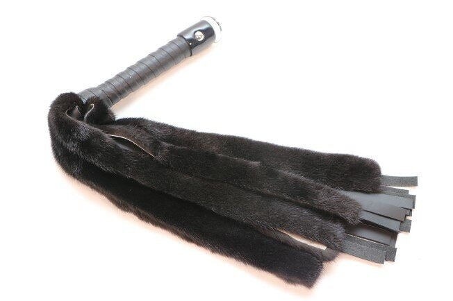 Black Mink and Leather Flogger 24