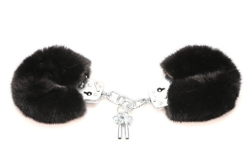 Mink Fur Locking Metal Handcuffs